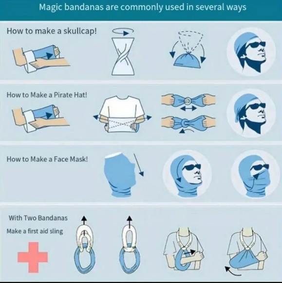 Skull Gaiter, Magic Bandana head face neck scarf, half skull face design. - Picture 3 of 4